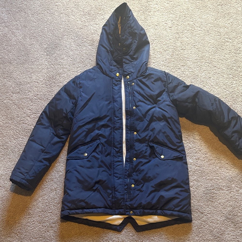 Crewcuts by j crew Navy Hooded Puffer Jacket girls size 14 - fully lined